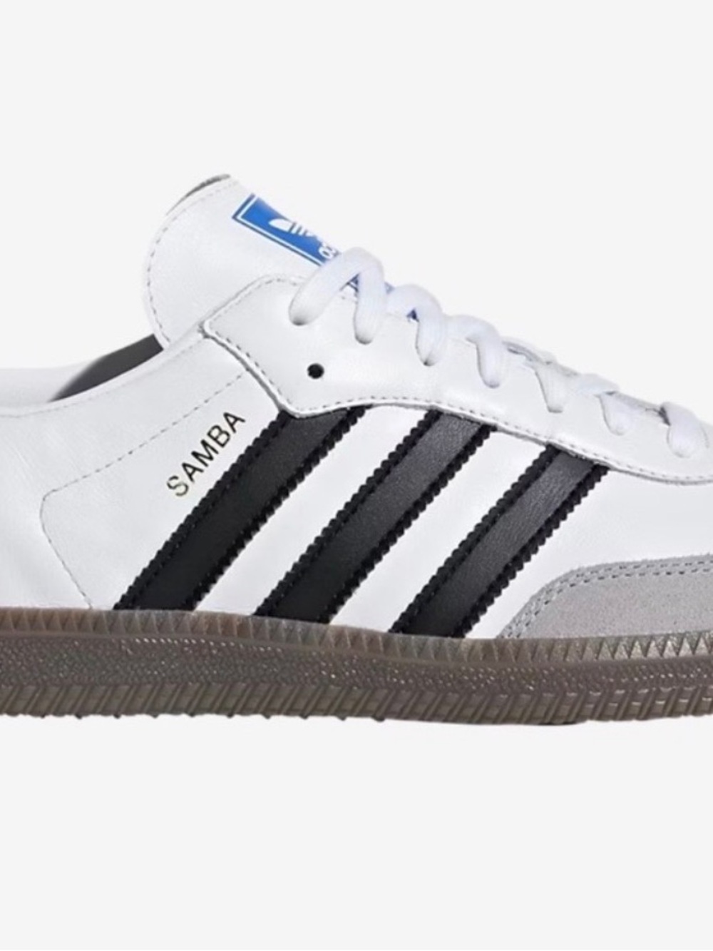 💕 ADIDAS Samba Sneakers Tennis Shoes — White with Black & Brown Accent - 6 - Picture 7 of 14